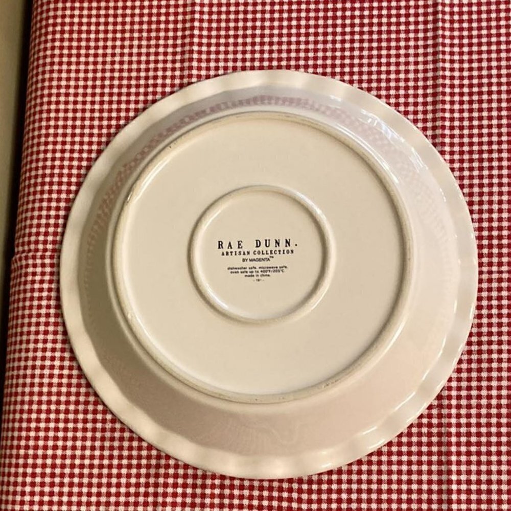 Rae Dunn ALL AMERICAN PIE Ceramic Pie Dish - Picture 3 of 4